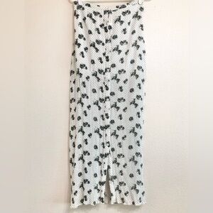 Volcom White and Black Floral Maxi Skirt